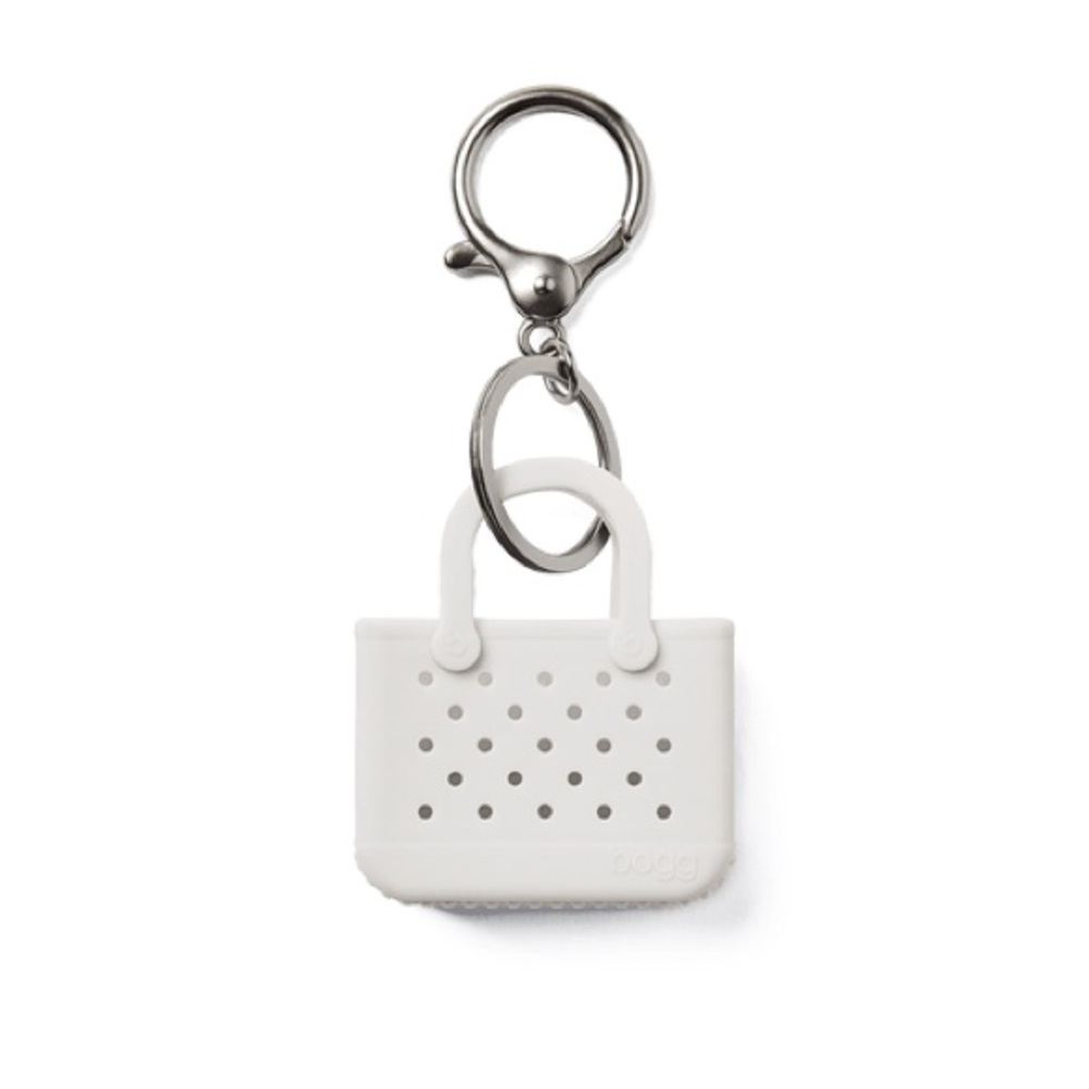 - NWT BOGG BAG WHITE TINY TOTE KEY CHAIN